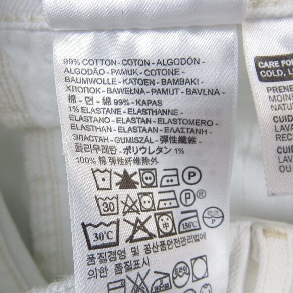 Levi's Off-White Cut Off Hem Jean Shorts Women's Size 4 - Picture 10 of 11